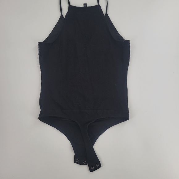 Express Deep v Silver Sequin Bodysuit Size S - Picture 5 of 6